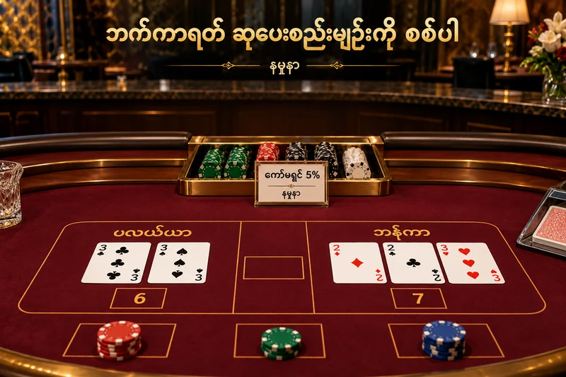 ဘက်ကာရတ်ကတ်နှင့် ကော်မရှင်ကွာခြားချက်ကို ပြသသော စိတ်ကူးစားပွဲ